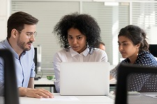 Woman using laptop
